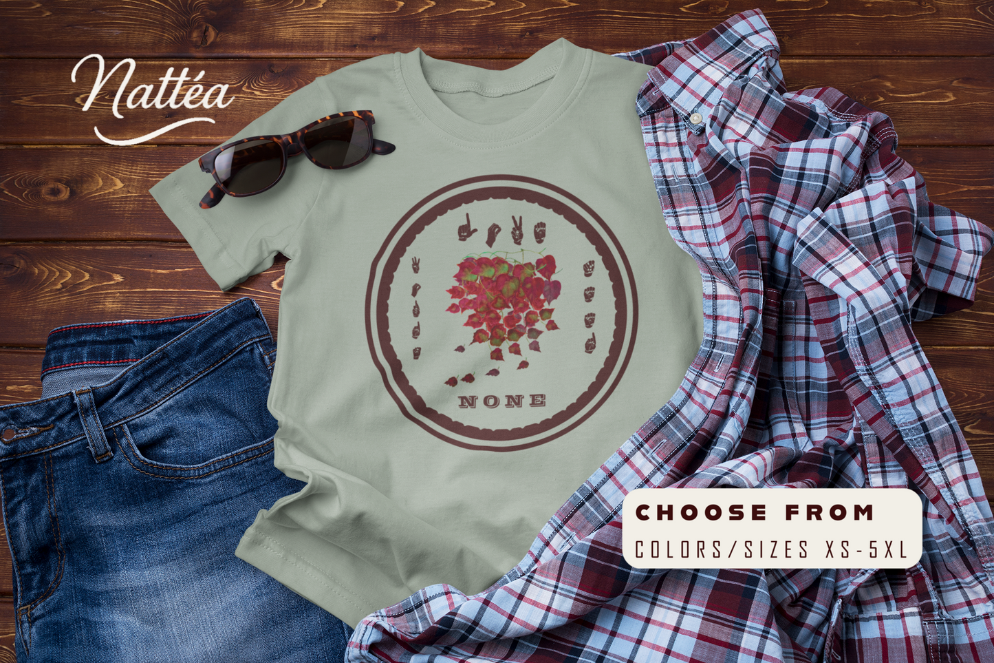 ASL Autumn leaves Love needs no words T‑Shirt