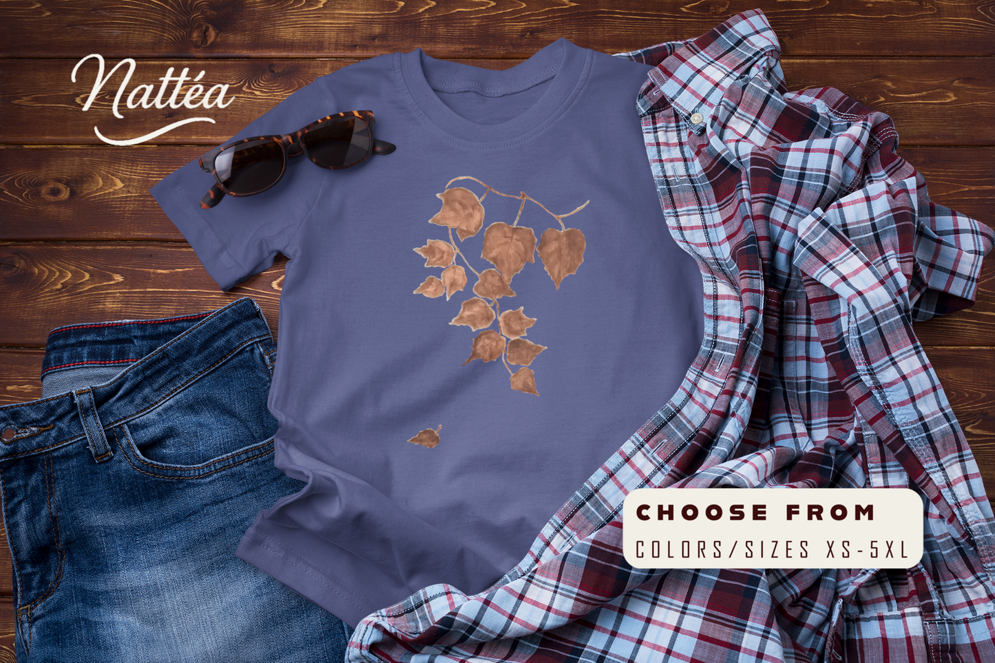 Vintage Style Autumn Leaves Tee, Fall Season t-shirt
