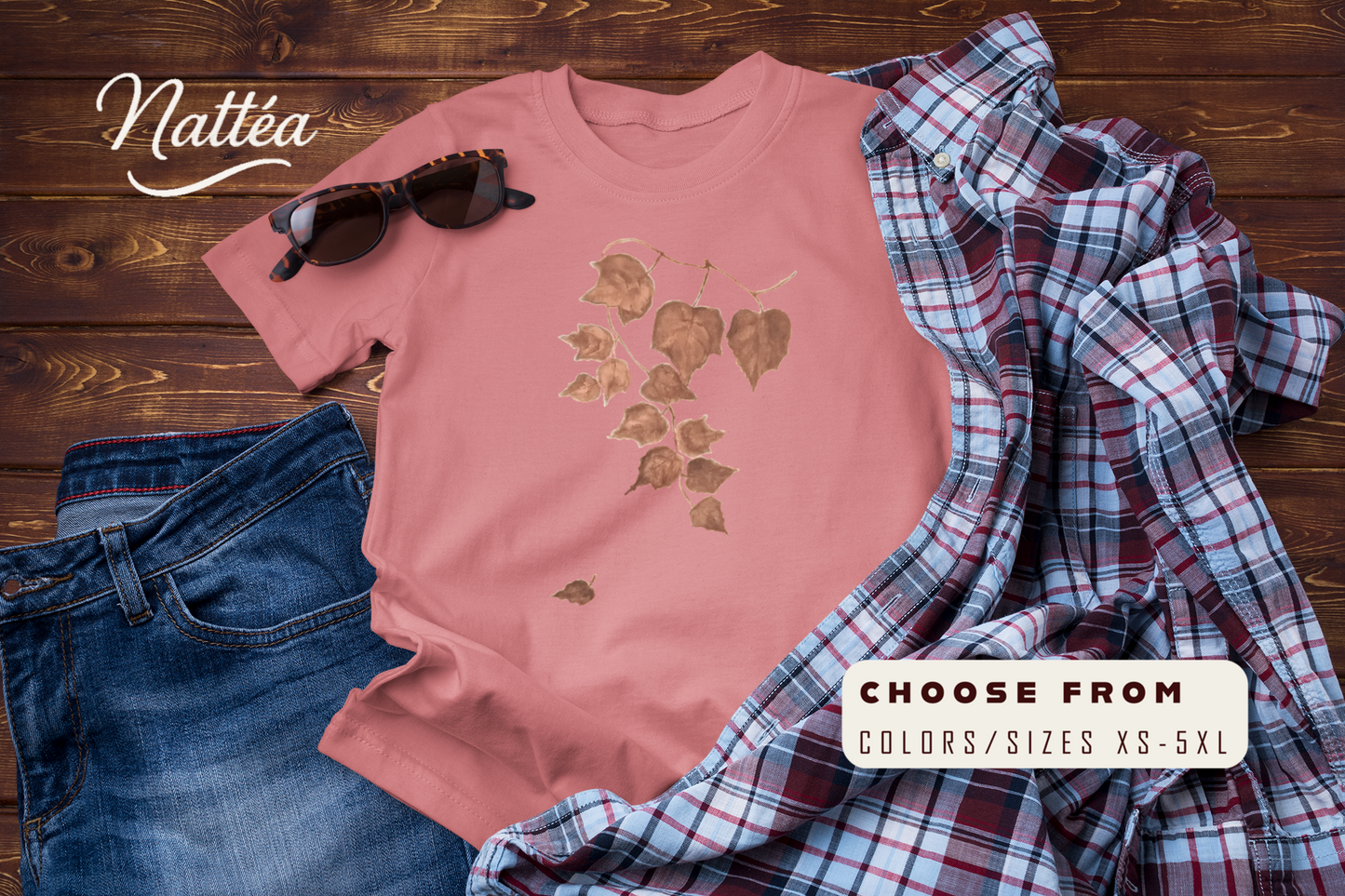 Vintage Style Autumn Leaves Tee, Fall Season t-shirt