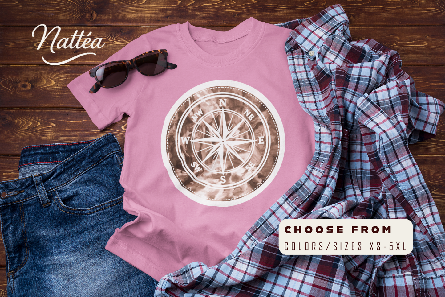 Compass T-Shirt – Vintage Style Adventure Travel Tee