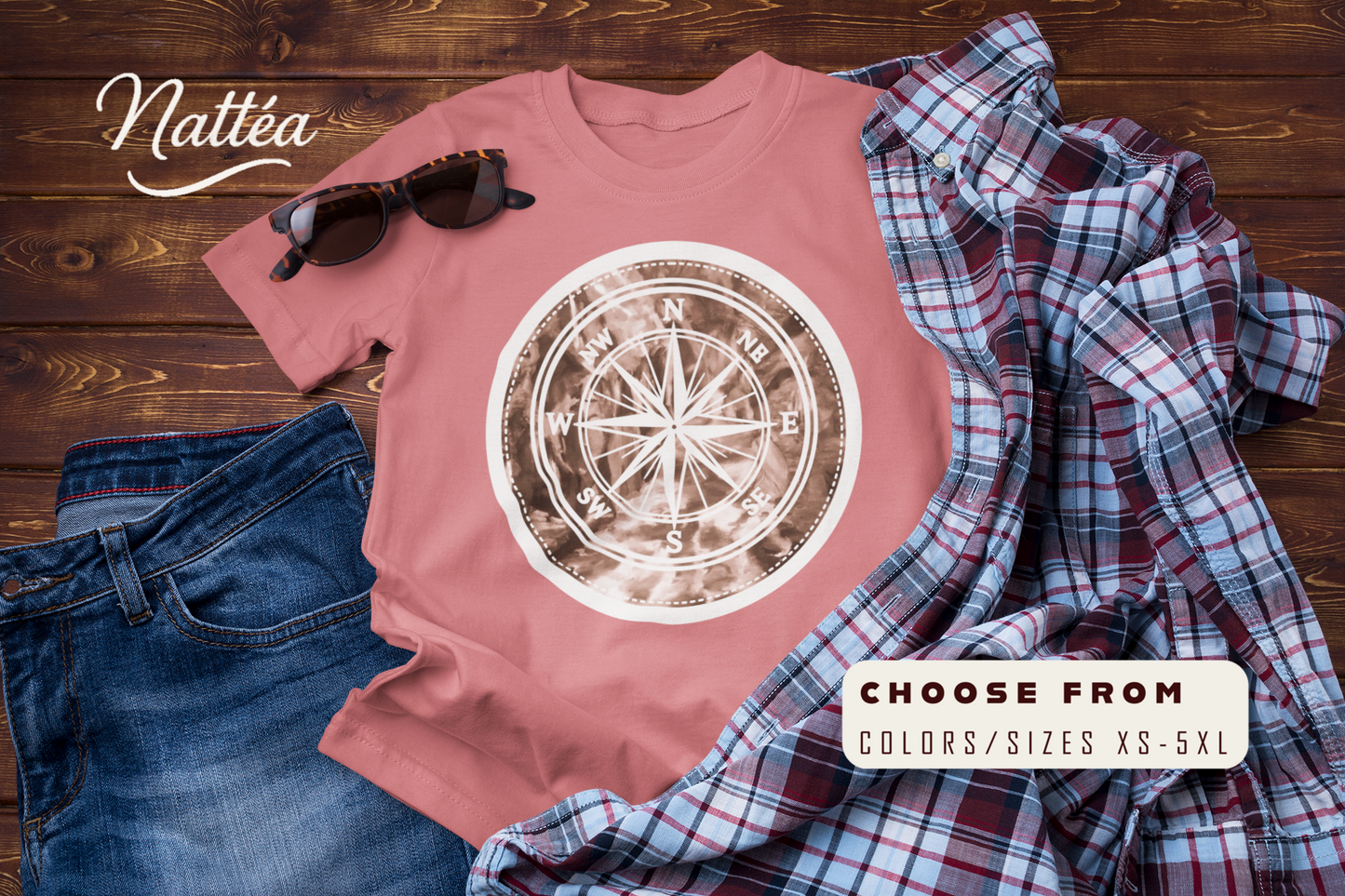 Compass T-Shirt – Vintage Style Adventure Travel Tee