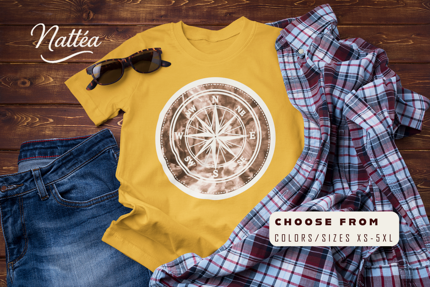 Compass T-Shirt – Vintage Style Adventure Travel Tee