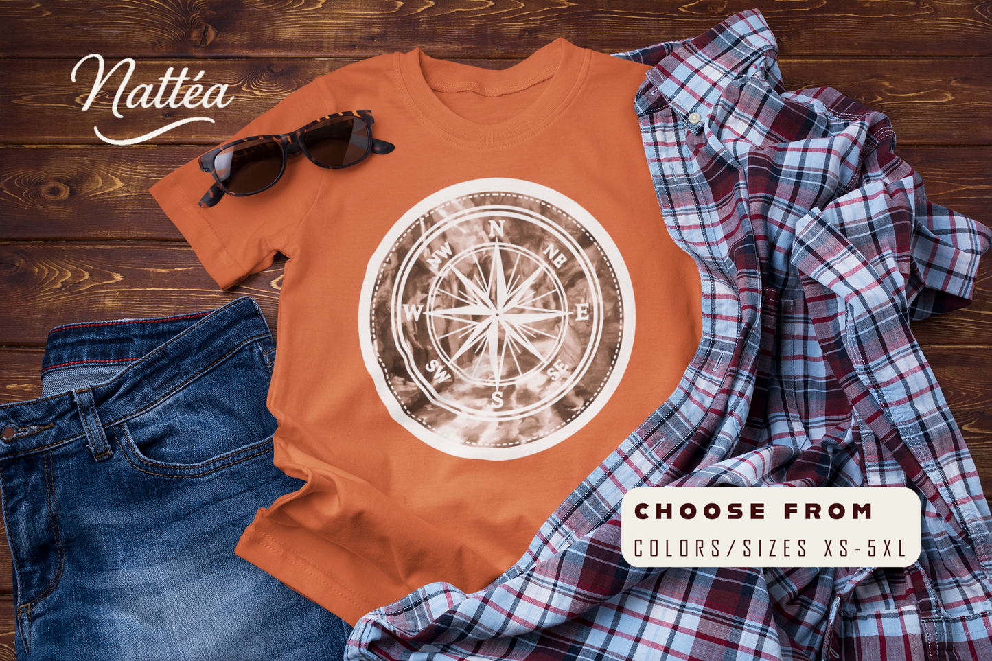 Compass T-Shirt – Vintage Style Adventure Travel Tee
