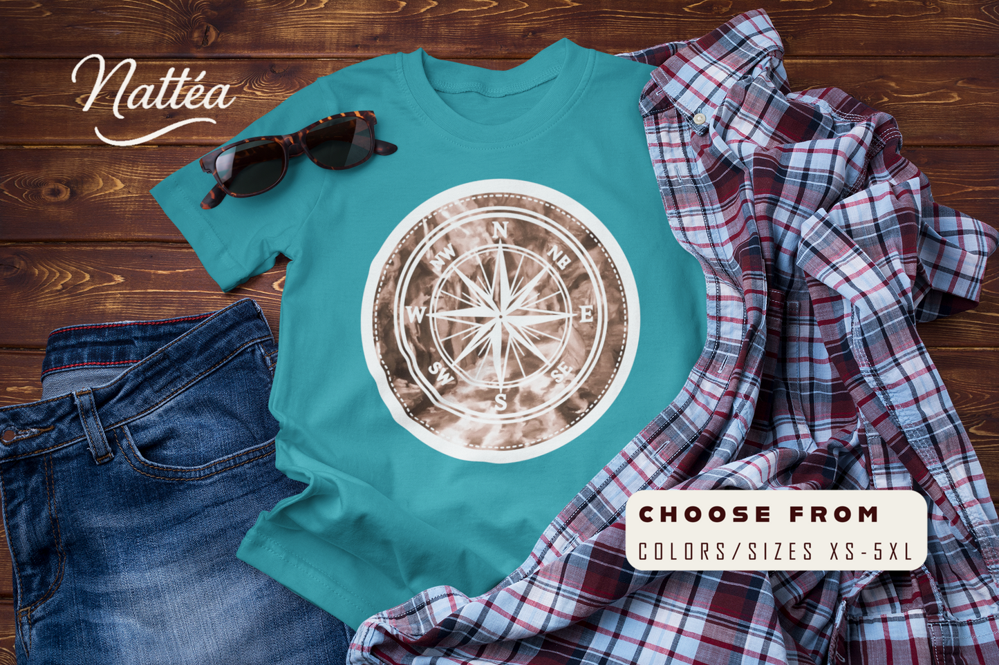 Compass T-Shirt – Vintage Style Adventure Travel Tee