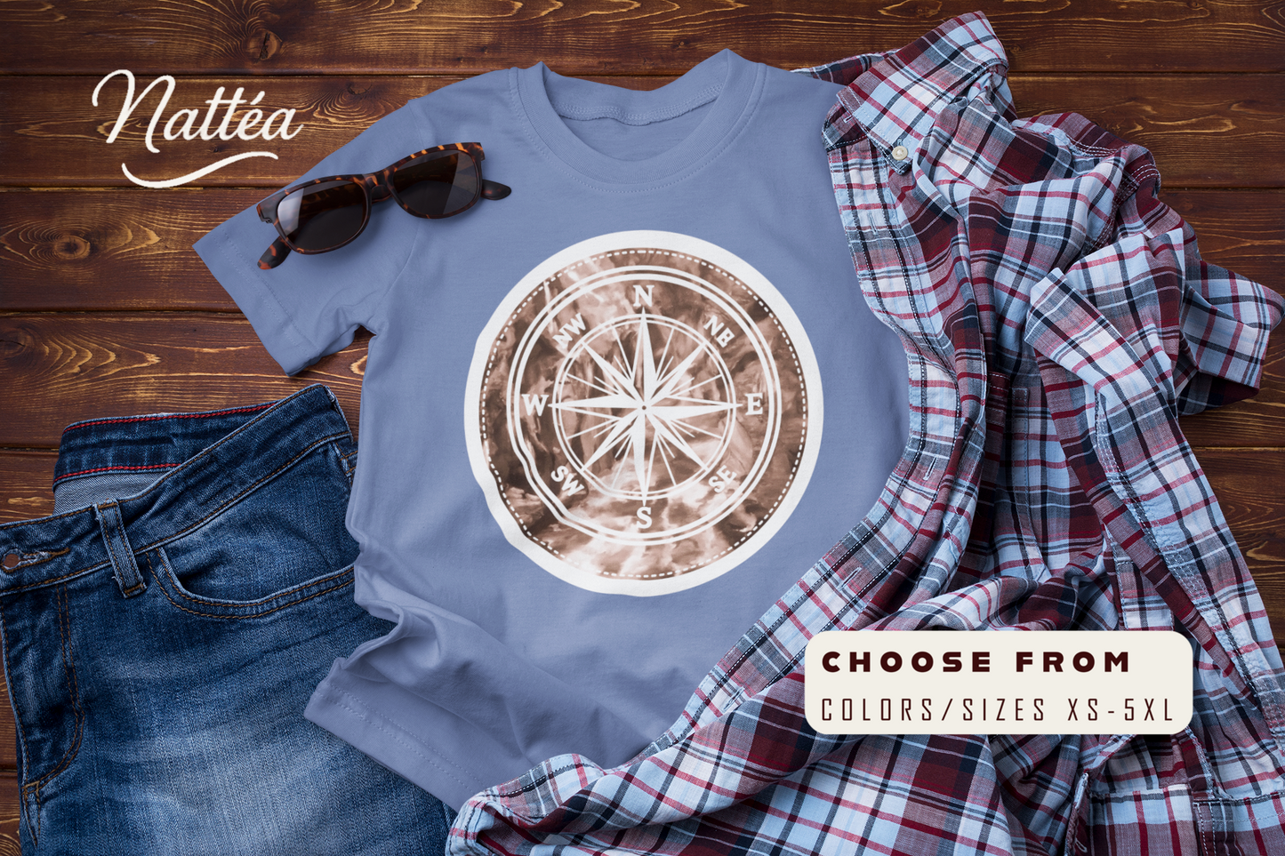 Compass T-Shirt – Vintage Style Adventure Travel Tee