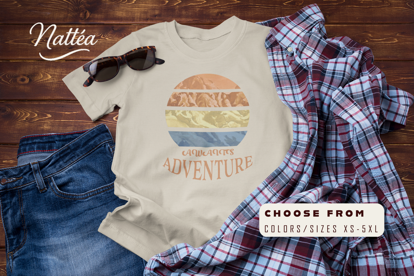 Mountain Adventure Awaits T-Shirt – Vintage Hiking & Outdoor Tee