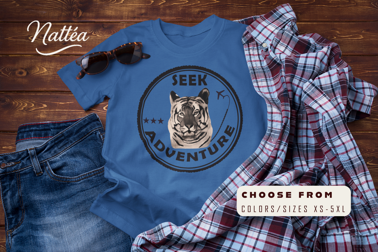 Seek Adventure Tiger T-Shirt – Original Oil Painting Inspired Design