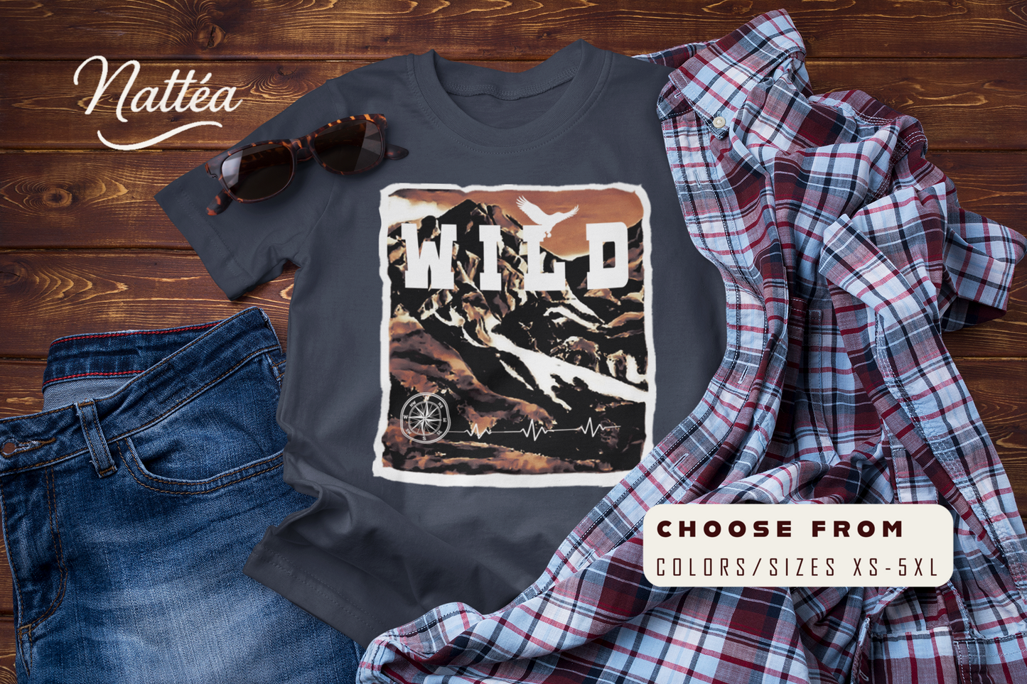 Wild Vintage  Mountain Scene T-Shirt
