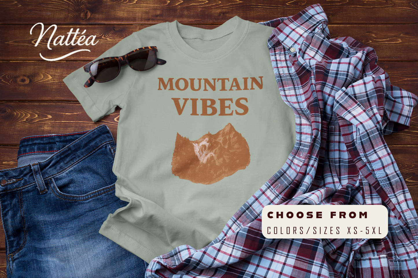 Mountain Vibes T-Shirt – Retro Nature Adventure Hiking Tee