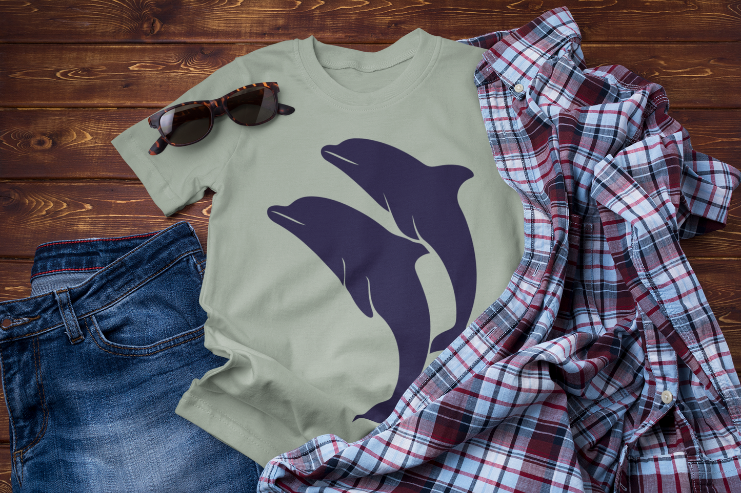 Dancing Dolphins Tee – Ocean Freedom Shirt for Dreamers & Travelers