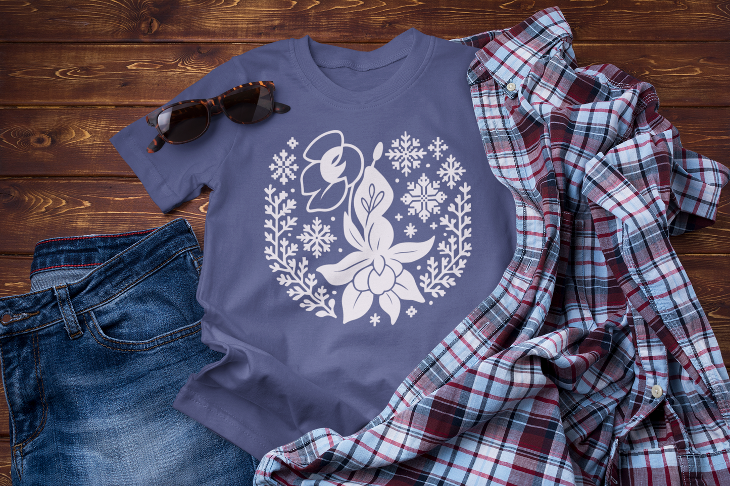 When Winter Softens – Fuchsia Folk Floral Graphic Tee