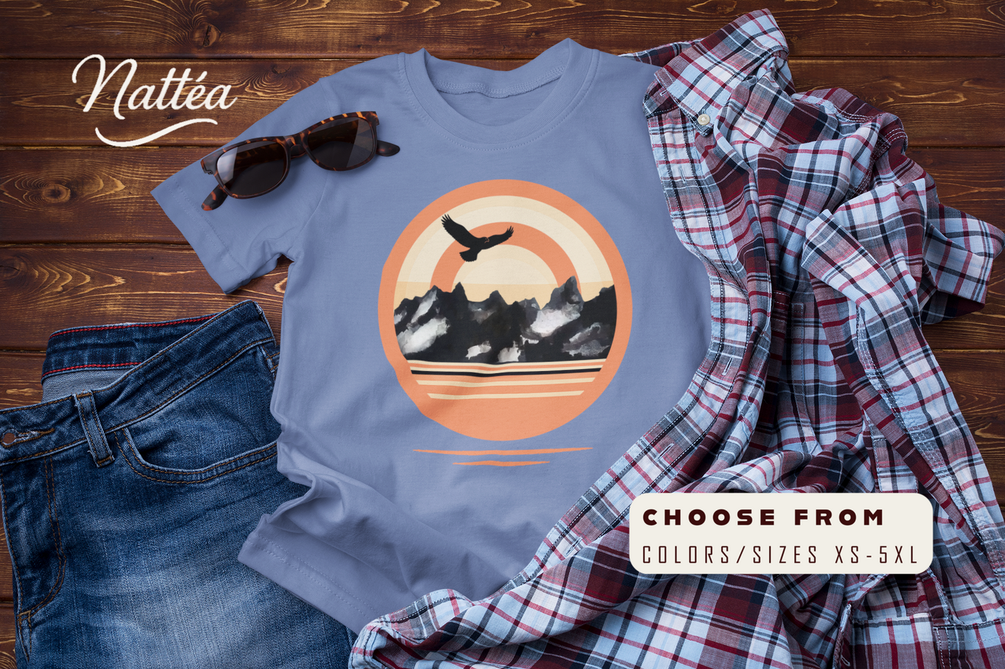 Retro Ea Sunset T-Shirt – Vintage Mountain Adventure Tee