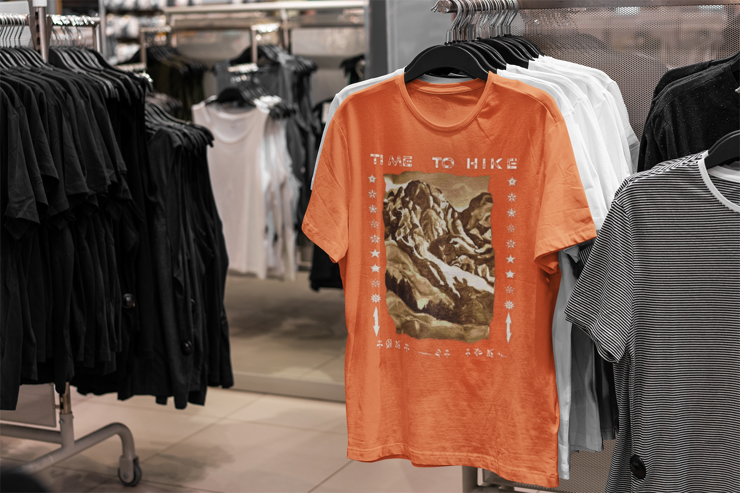 Time to Hike T-Shirt – Vintage Mountain Design from Original Painting