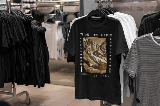 Time to Hike T-Shirt – Vintage Mountain Design from Original Painting