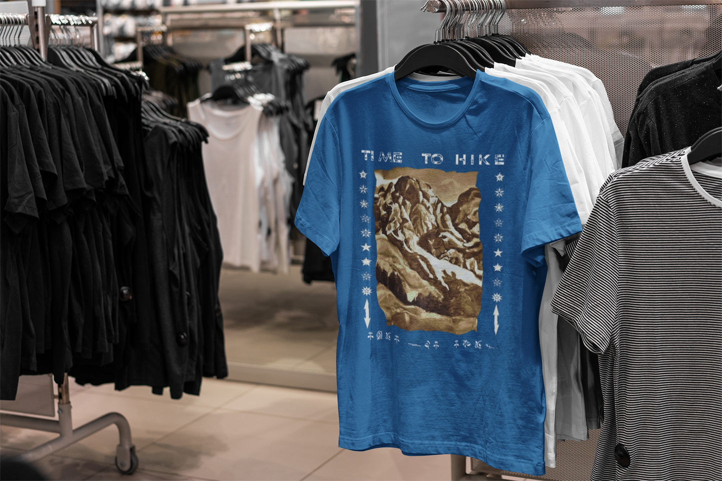 Time to Hike T-Shirt – Vintage Mountain Design from Original Painting