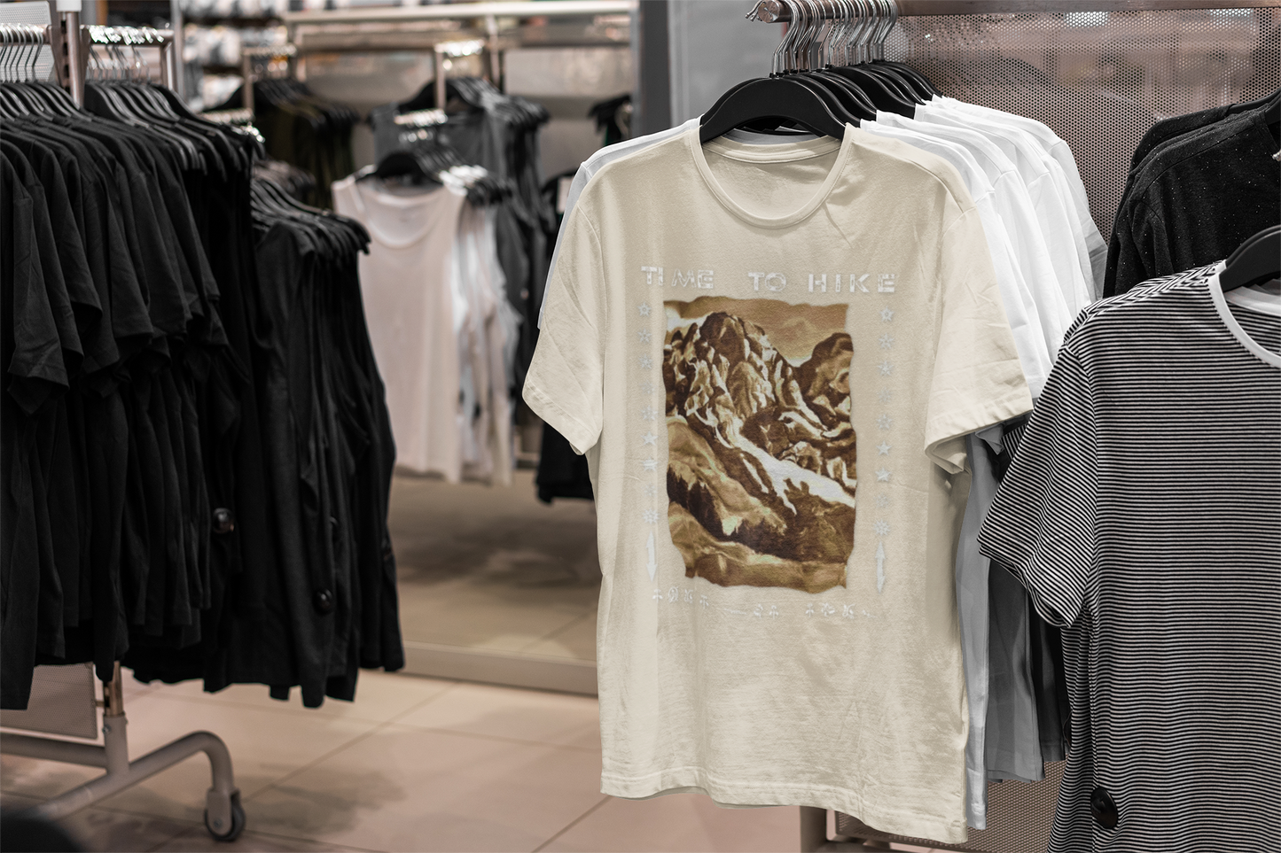 Time to Hike T-Shirt – Vintage Mountain Design from Original Painting