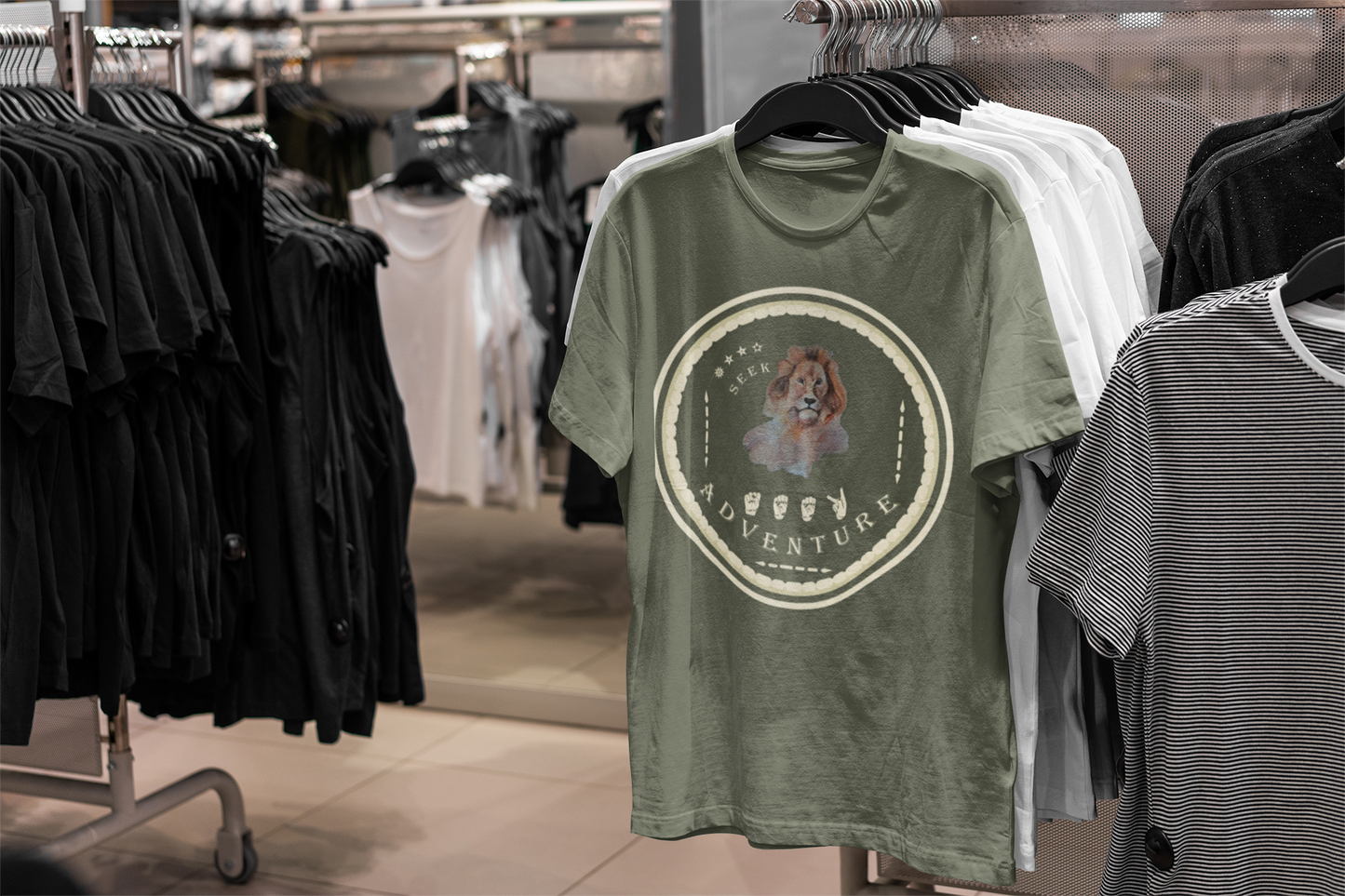 Watercolor Lion T-Shirt – ASL Sign Language, Safari Vibes & Seek Adventure  Style