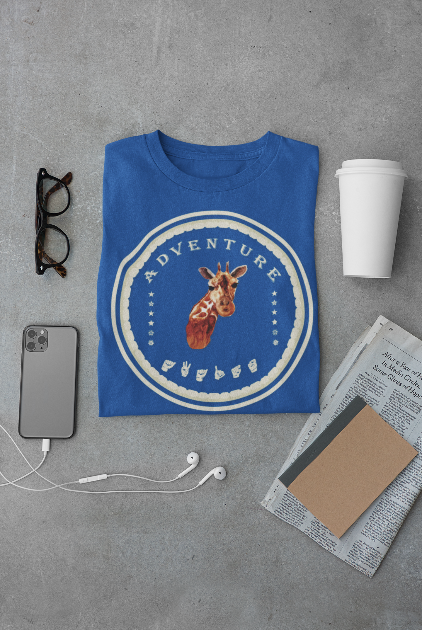 Watercolor Giraffe T-Shirt – ASL Sign Language, Safari Vibes & Adventure Awaits Style
