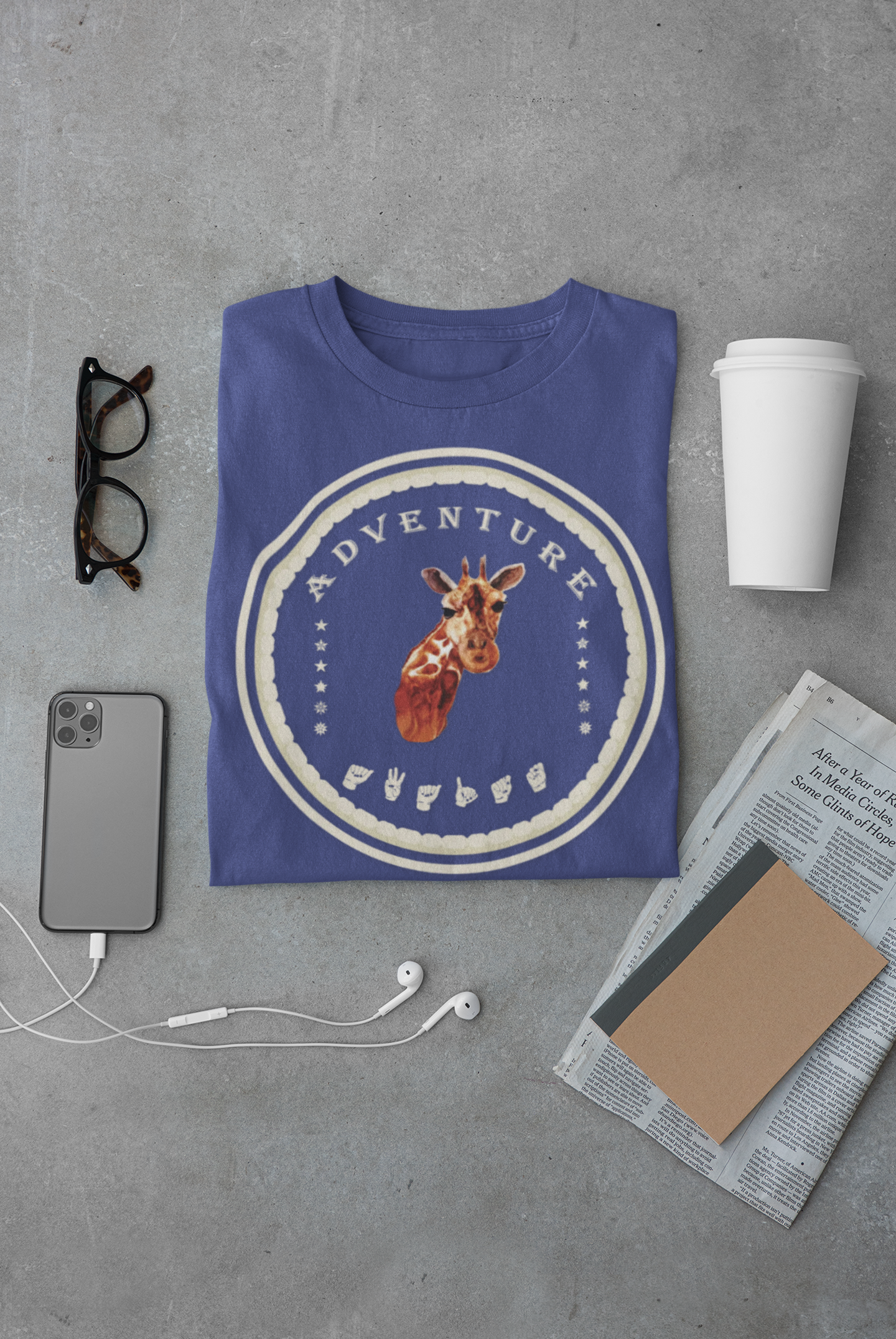 Watercolor Giraffe T-Shirt – ASL Sign Language, Safari Vibes & Adventure Awaits Style