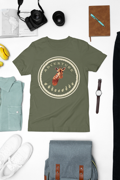 Watercolor Giraffe T-Shirt – ASL Sign Language, Safari Vibes & Adventure Style