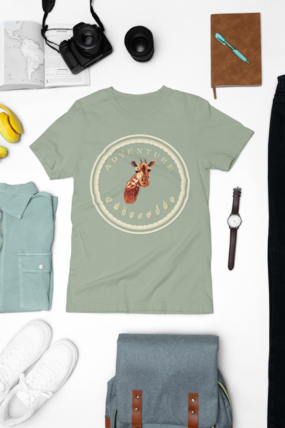 Watercolor Giraffe T-Shirt – ASL Sign Language, Safari Vibes & Adventure Style