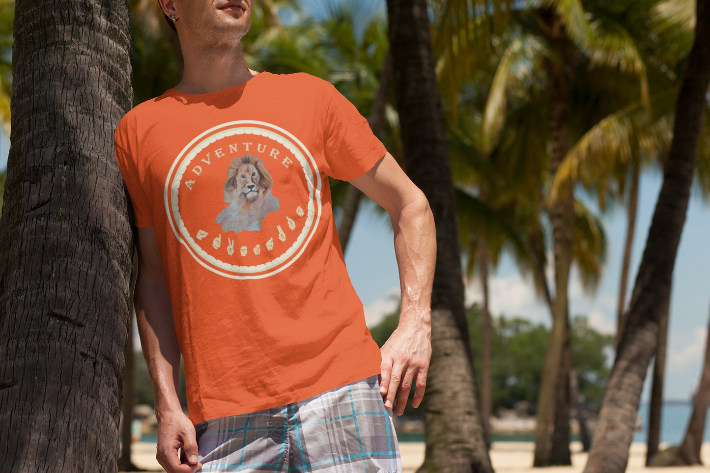 Watercolor Lion T-Shirt – ASL Sign Language, Safari Vibes & Adventure Style