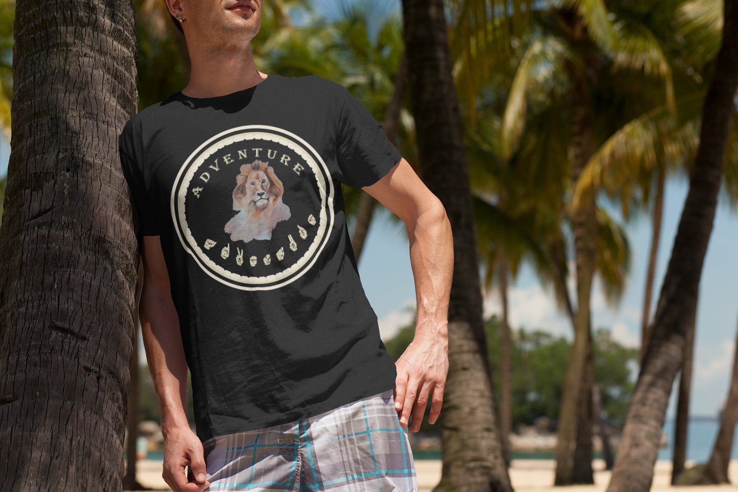 Watercolor Lion T-Shirt – ASL Sign Language, Safari Vibes & Adventure Style