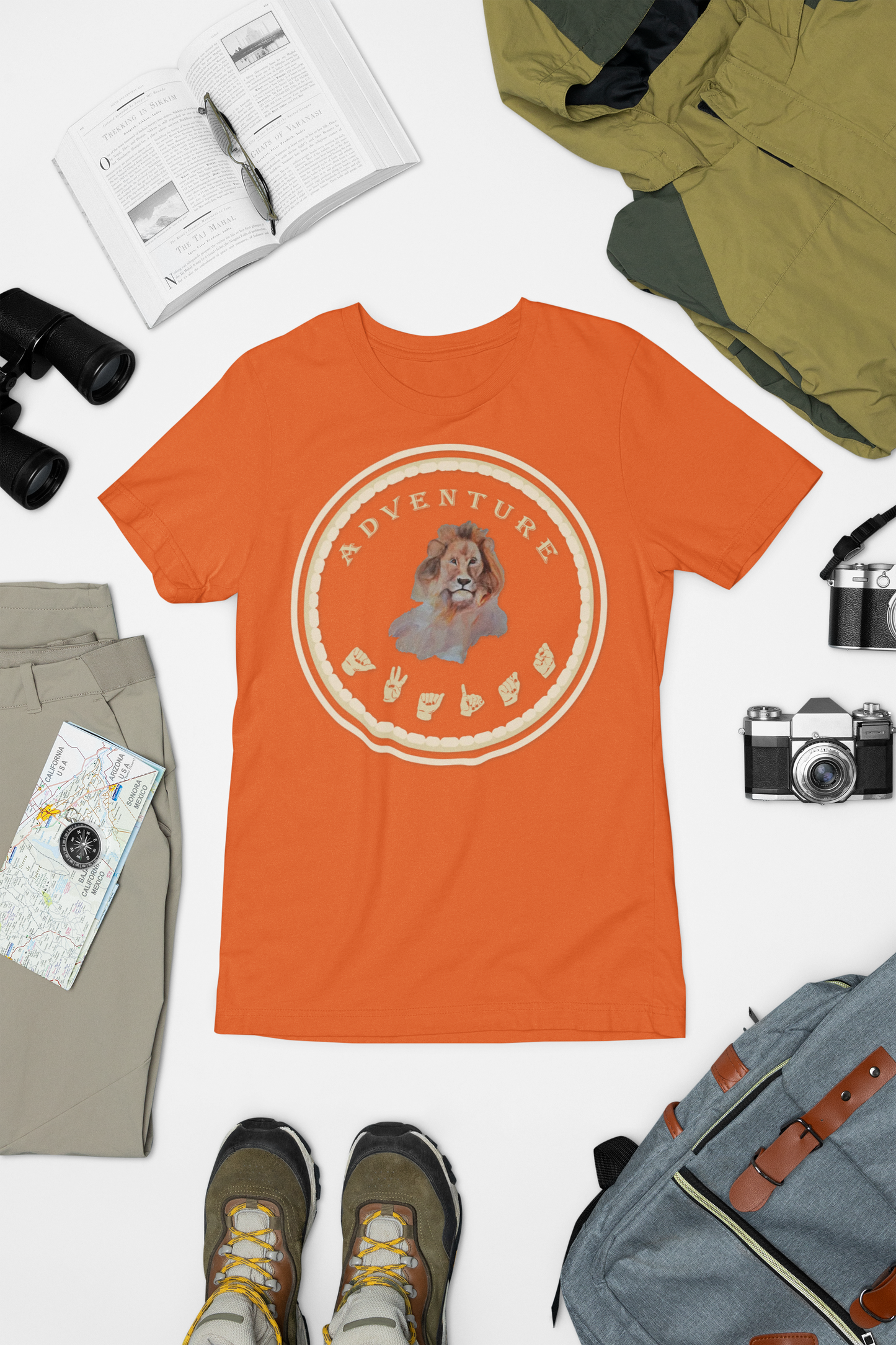 Watercolor Lion T-Shirt – ASL Sign Language, Safari Vibes & Adventure Style