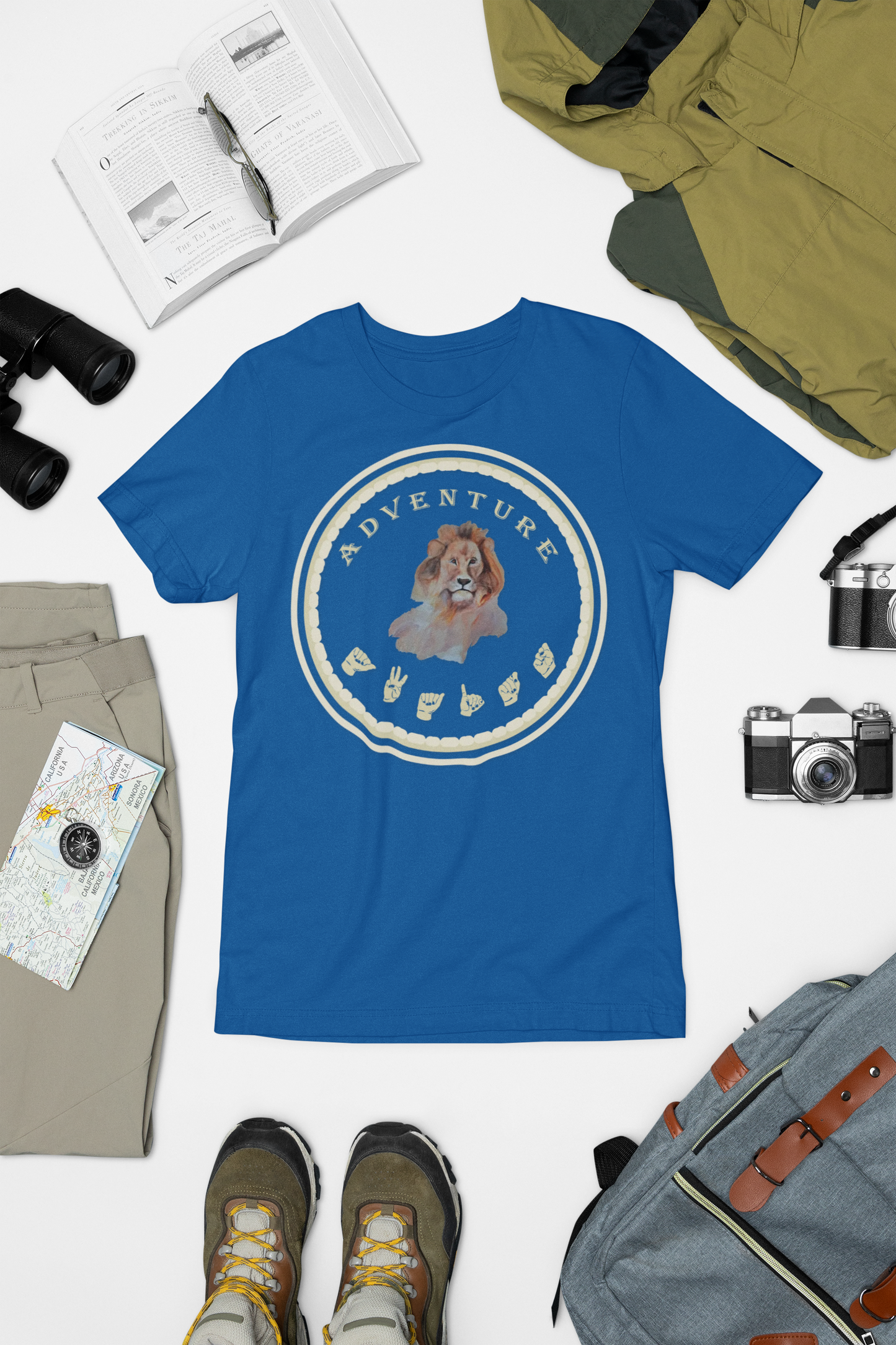 Watercolor Lion T-Shirt – ASL Sign Language, Safari Vibes & Adventure Style
