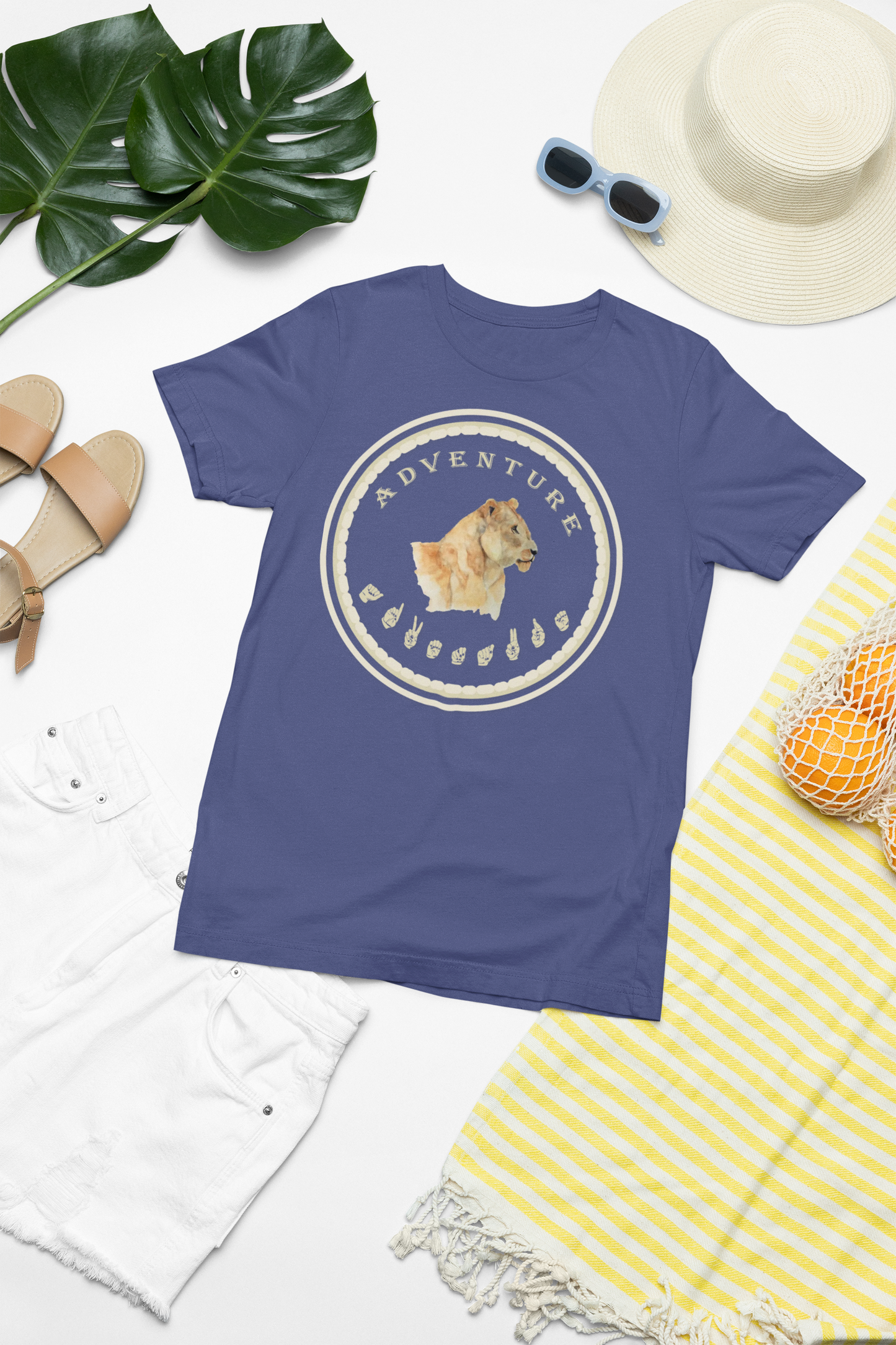 Watercolor Lioness T-Shirt – ASL Sign Language, Safari Vibes & Adventure Style