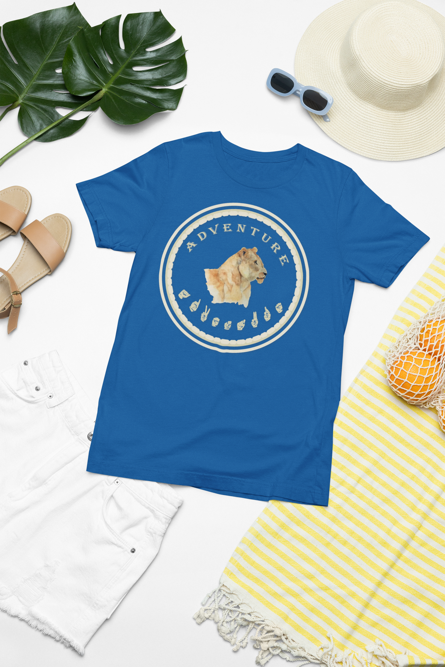 Watercolor Lioness T-Shirt – ASL Sign Language, Safari Vibes & Adventure Style