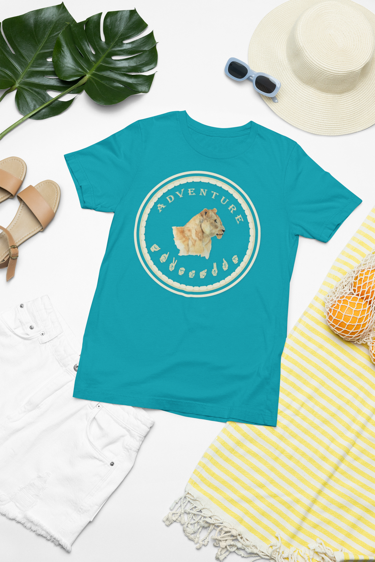 Watercolor Lioness T-Shirt – ASL Sign Language, Safari Vibes & Adventure Style
