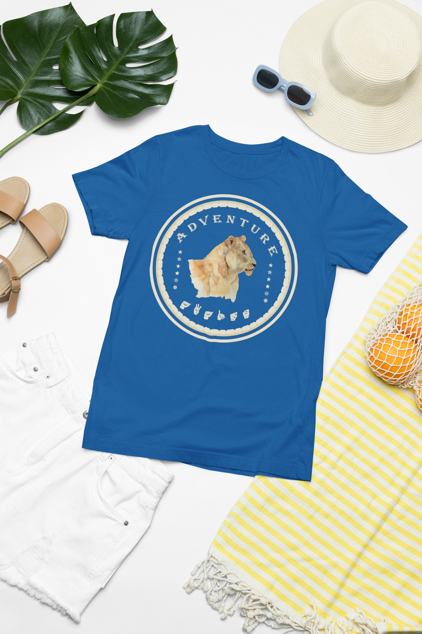 Watercolor Lioness T-Shirt – ASL Sign Language, Safari Vibes & Adventure Awaits Style