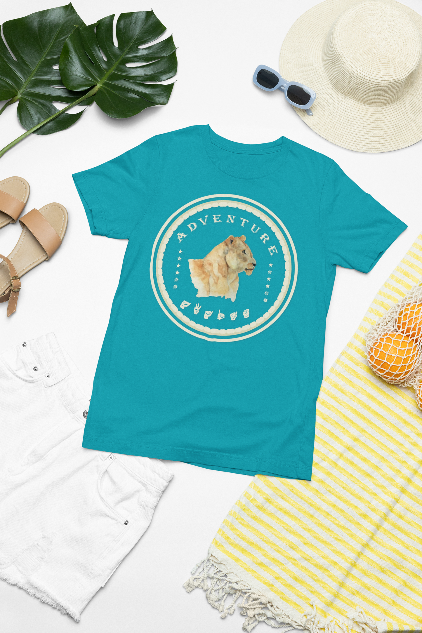 Watercolor Lioness T-Shirt – ASL Sign Language, Safari Vibes & Adventure Awaits Style