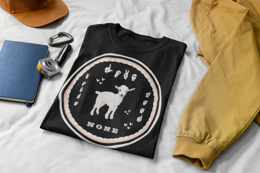 Love needs no words / ASL T-Shirt – White Lamb Design from Original Watercolor Painting