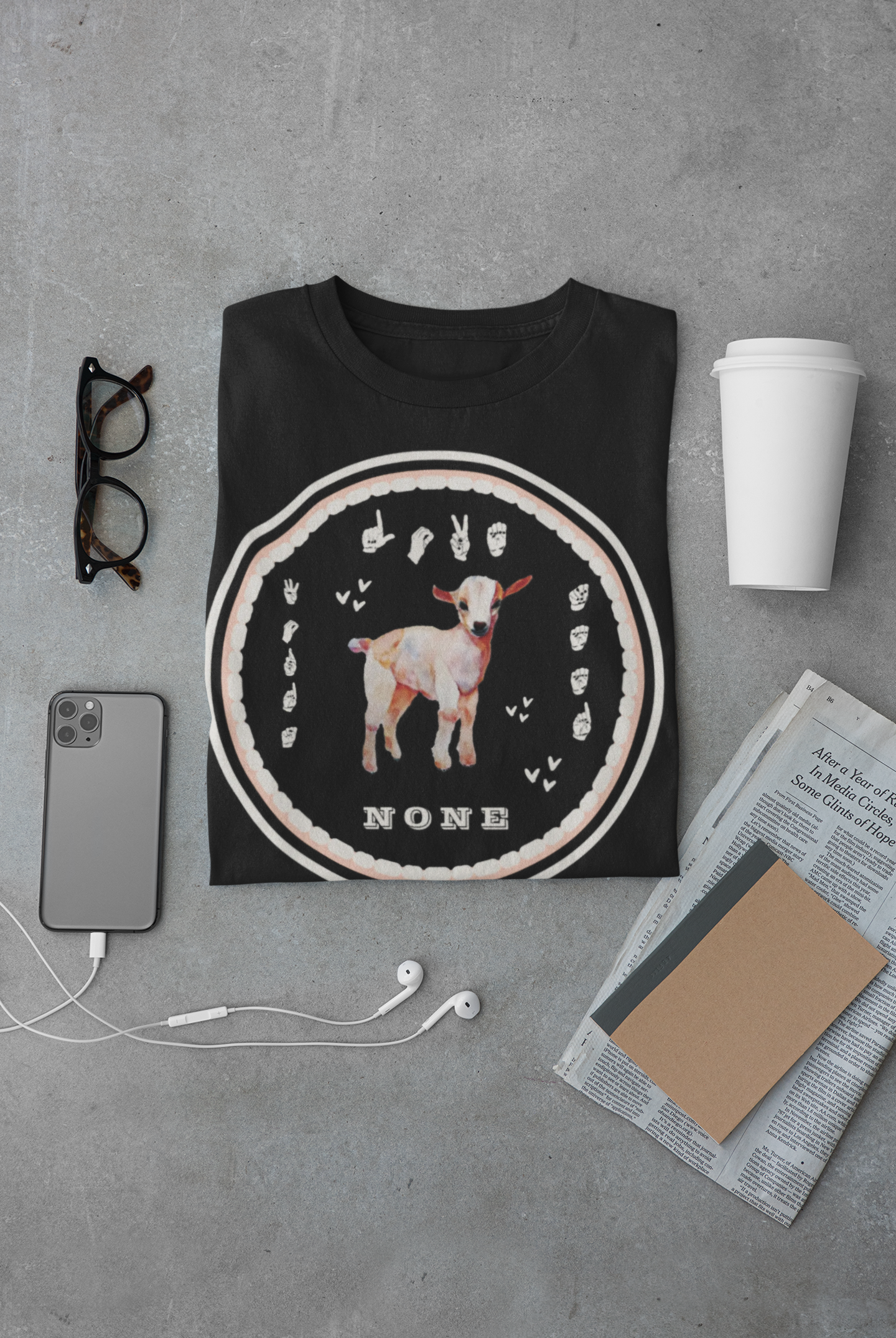 Love needs no words / ASL T-Shirt – Cute Lamb Design from Original Watercolor Painting