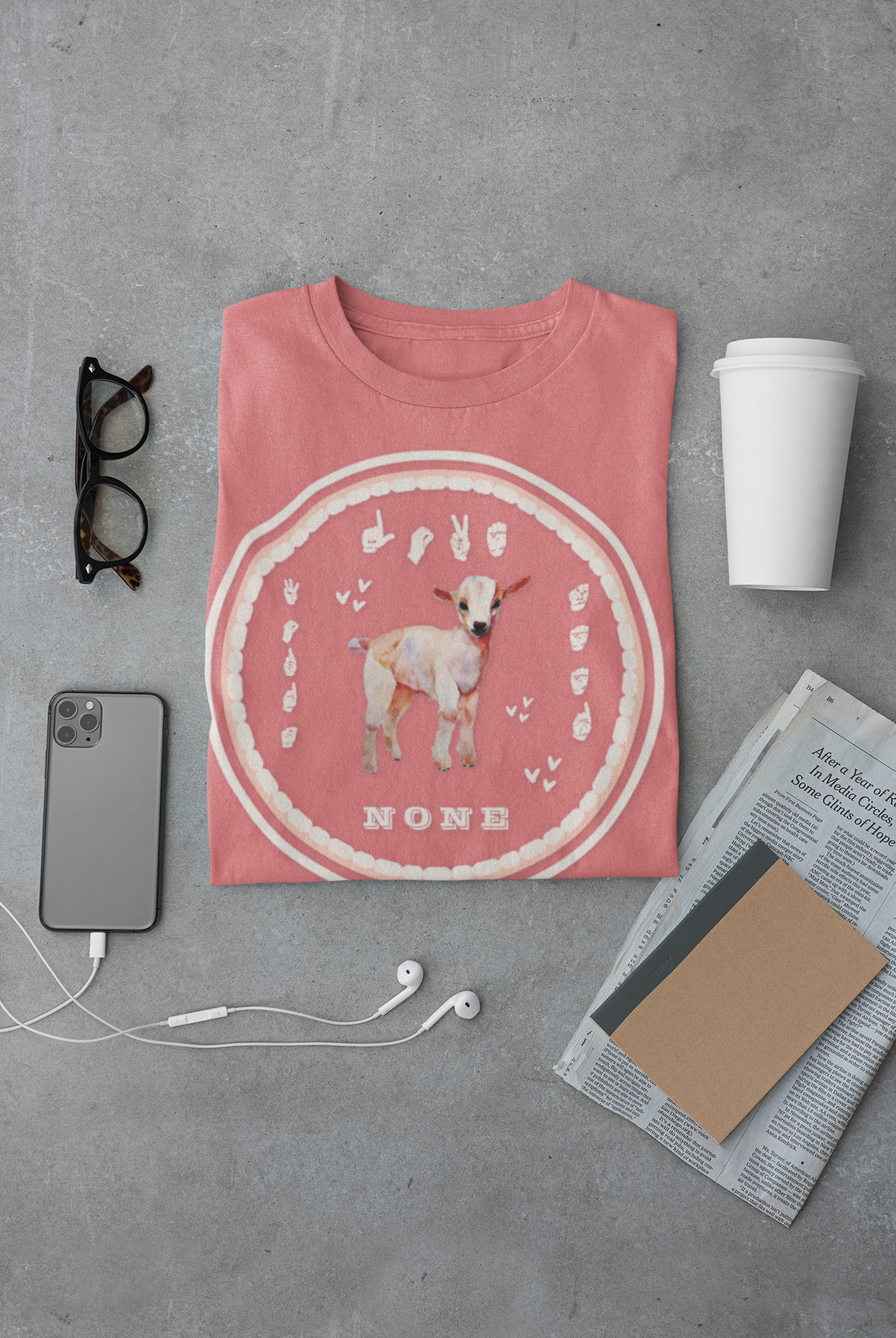 Love needs no words / ASL T-Shirt – Cute Lamb Design from Original Watercolor Painting