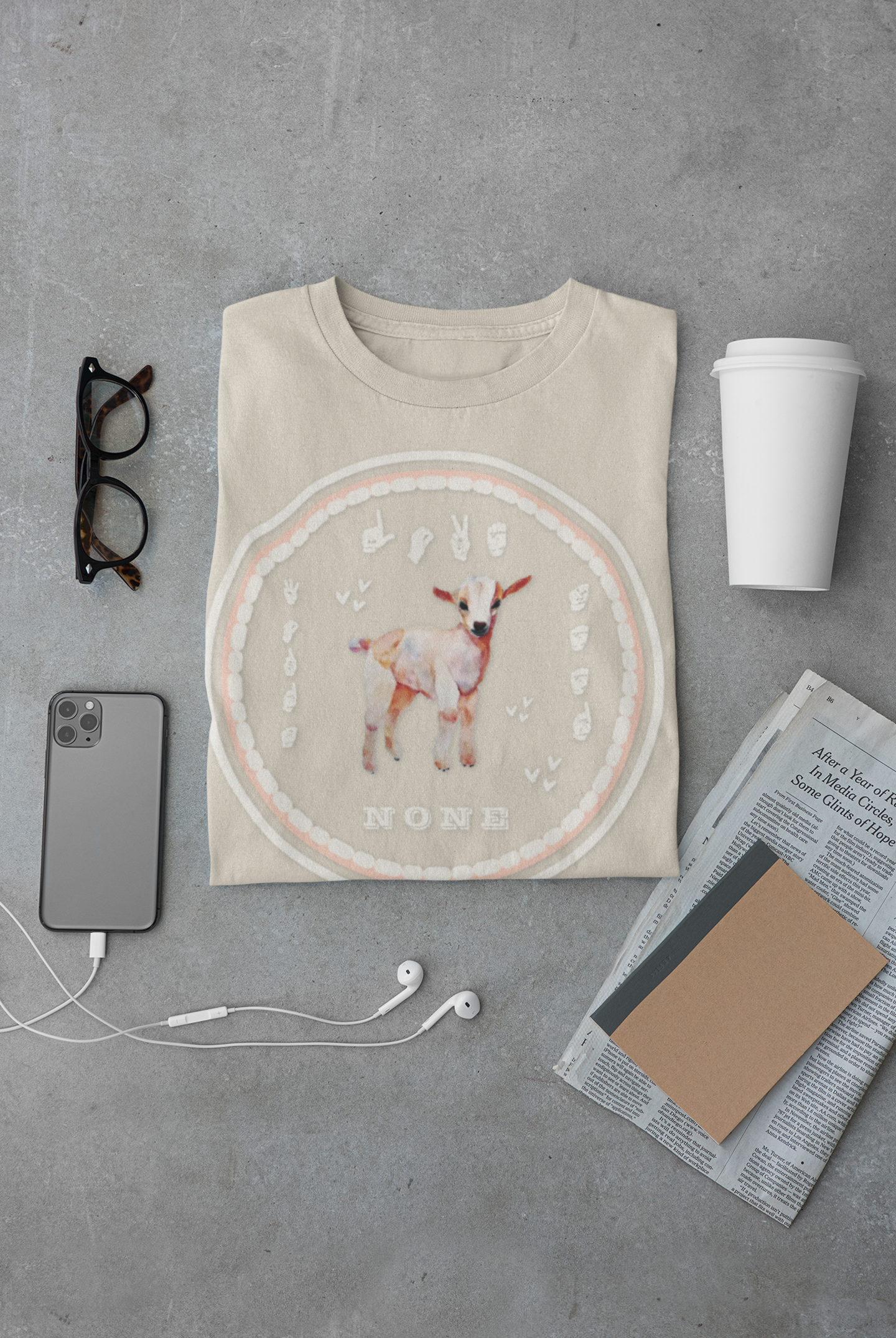 Love needs no words / ASL T-Shirt – Cute Lamb Design from Original Watercolor Painting