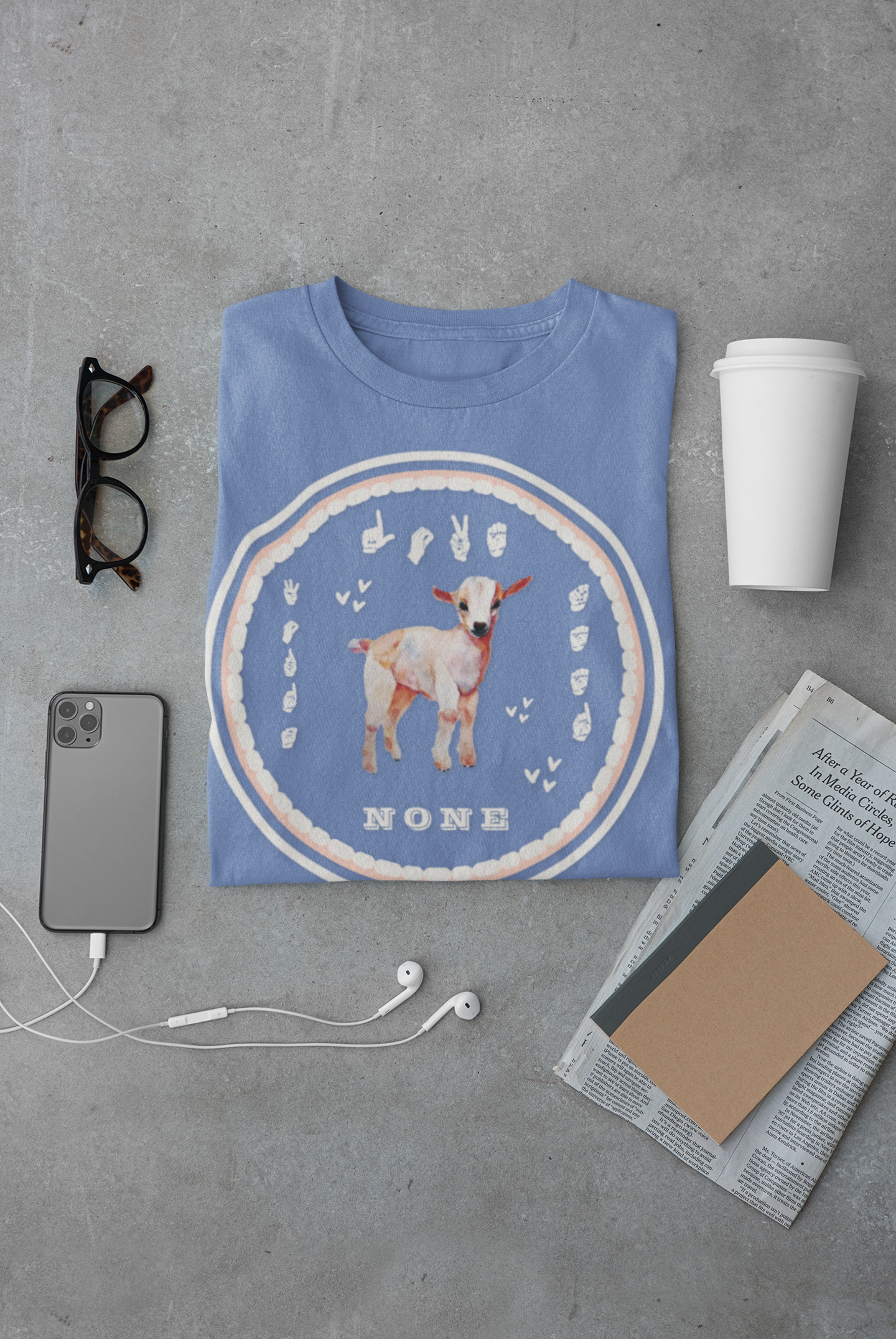 Love needs no words / ASL T-Shirt – Cute Lamb Design from Original Watercolor Painting