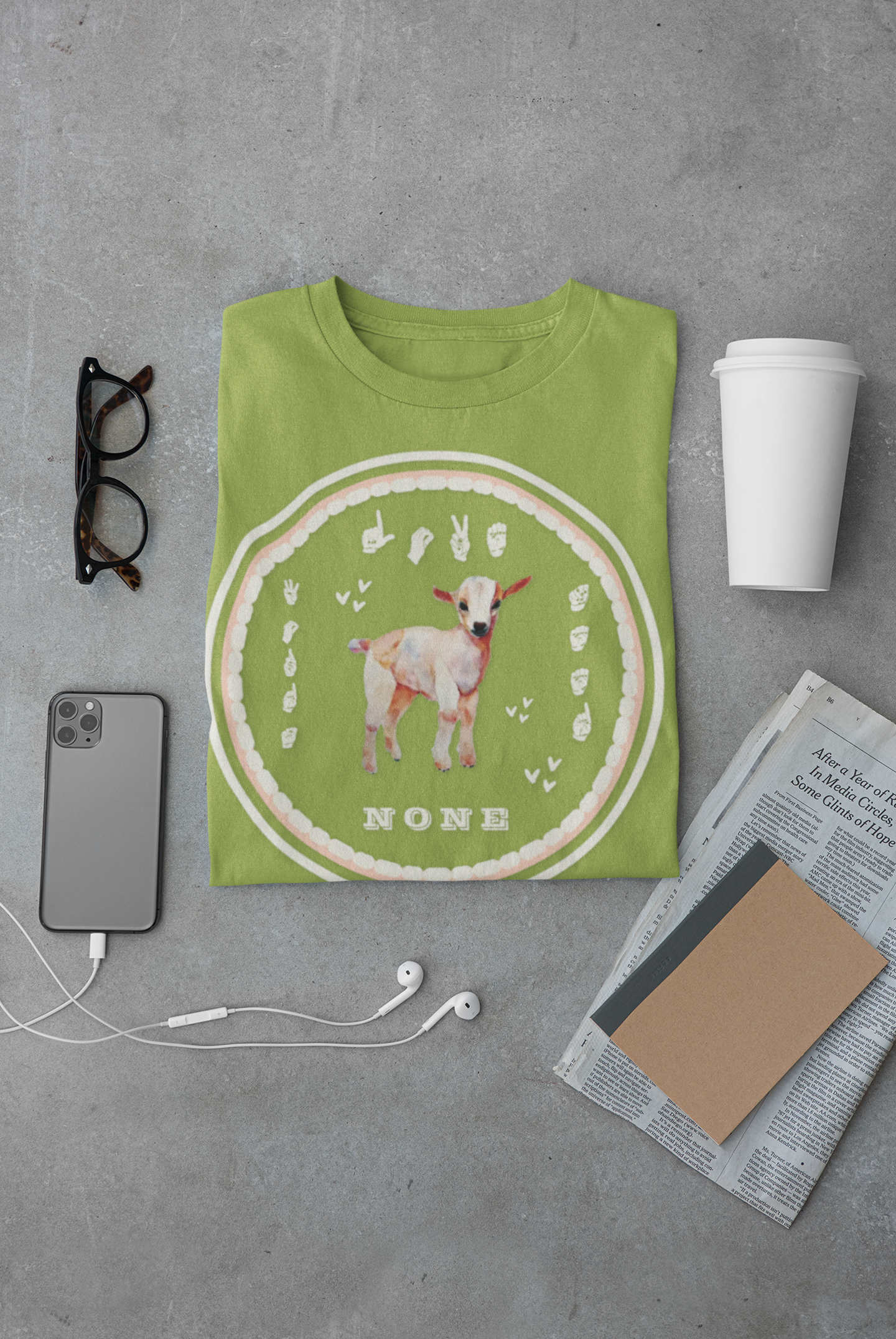 Love needs no words / ASL T-Shirt – Cute Lamb Design from Original Watercolor Painting
