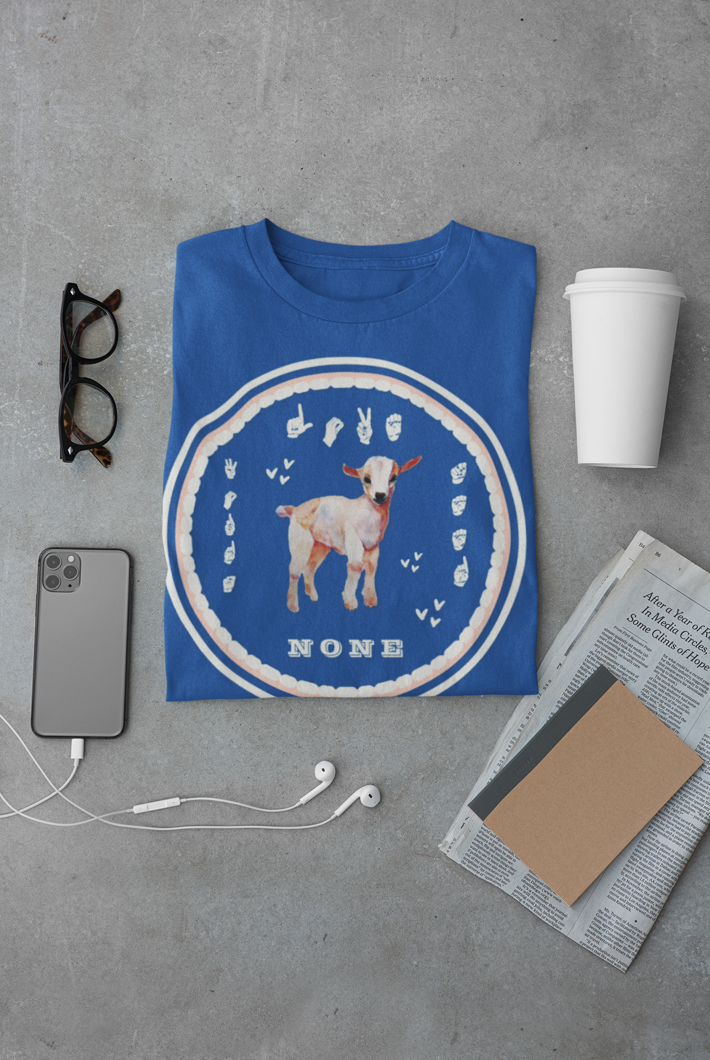Love needs no words / ASL T-Shirt – Cute Lamb Design from Original Watercolor Painting