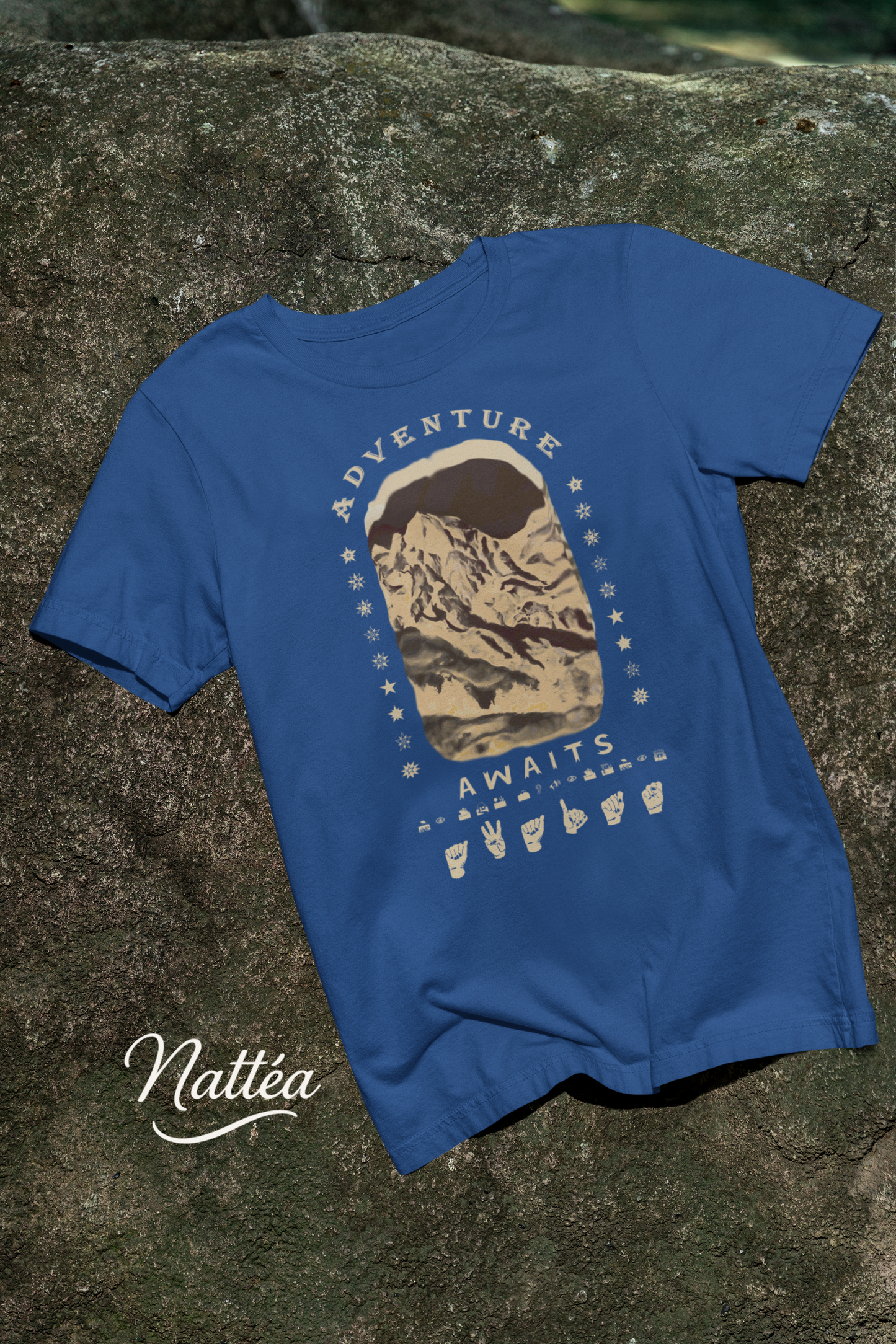 Adventure Awaits T-Shirt – ASL Vintage Dark Mountain Scene from Oil Painting