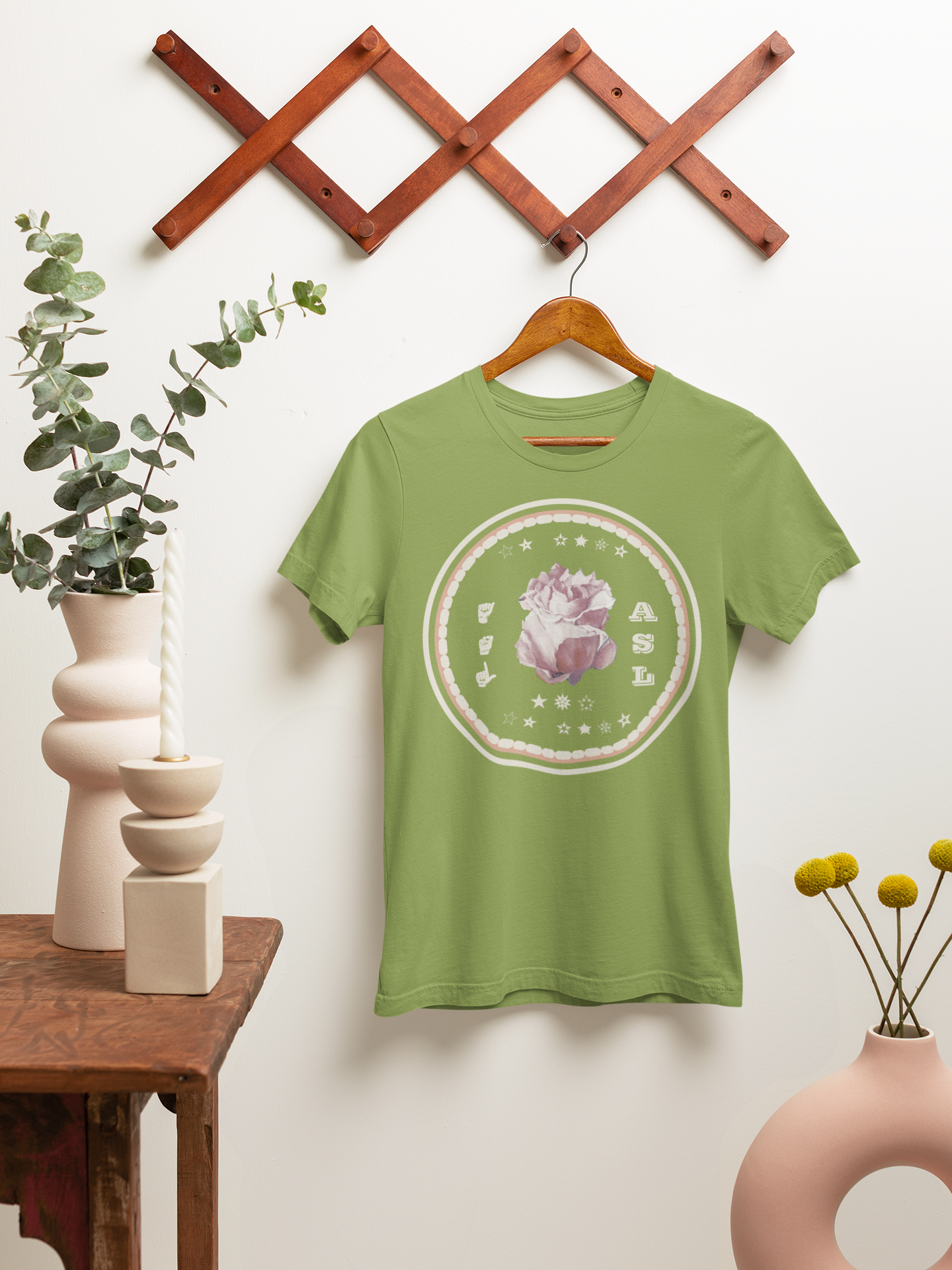 ASL T-Shirt –Tender Rose Design from Original Art