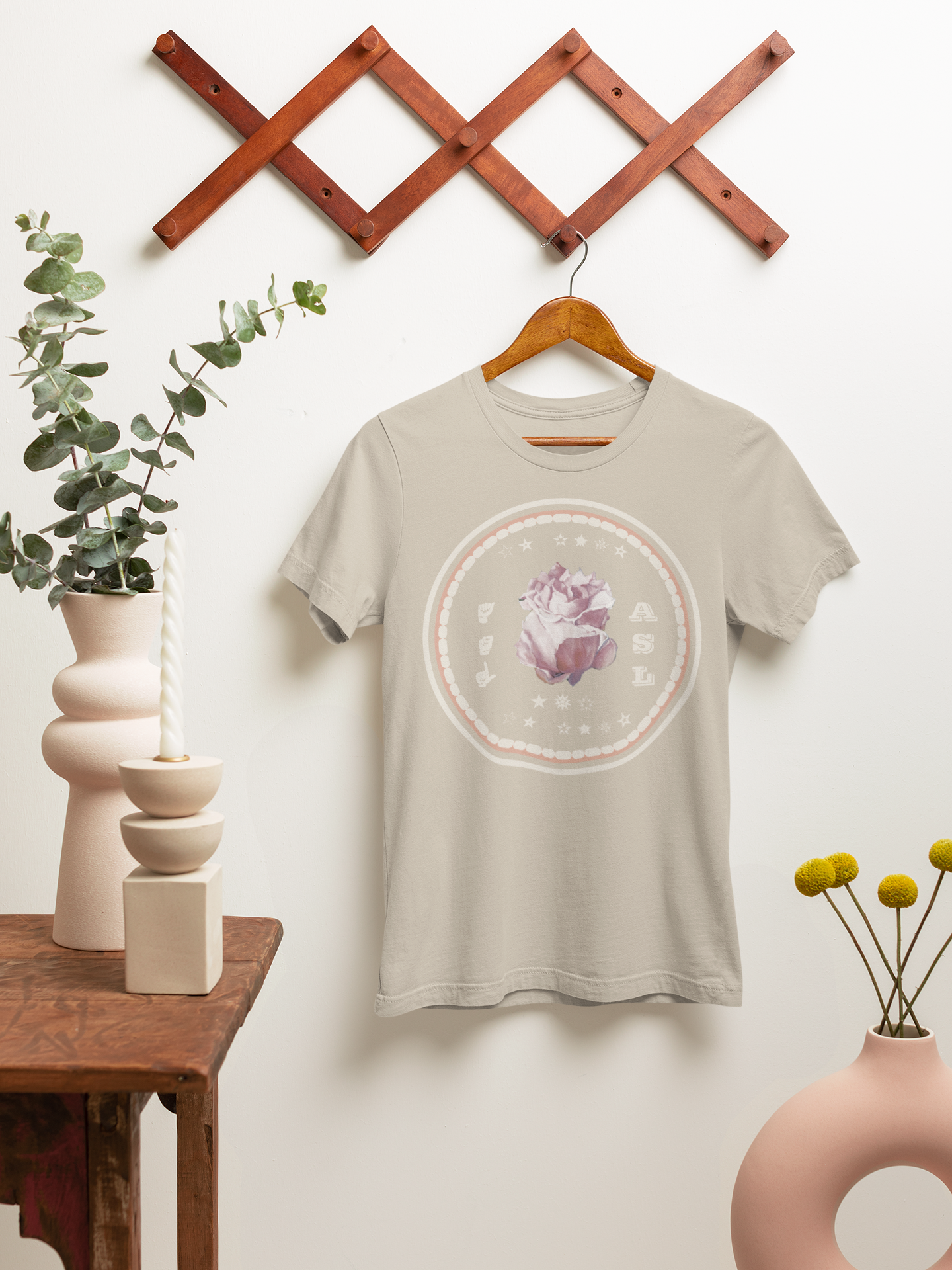 ASL T-Shirt –Tender Rose Design from Original Art