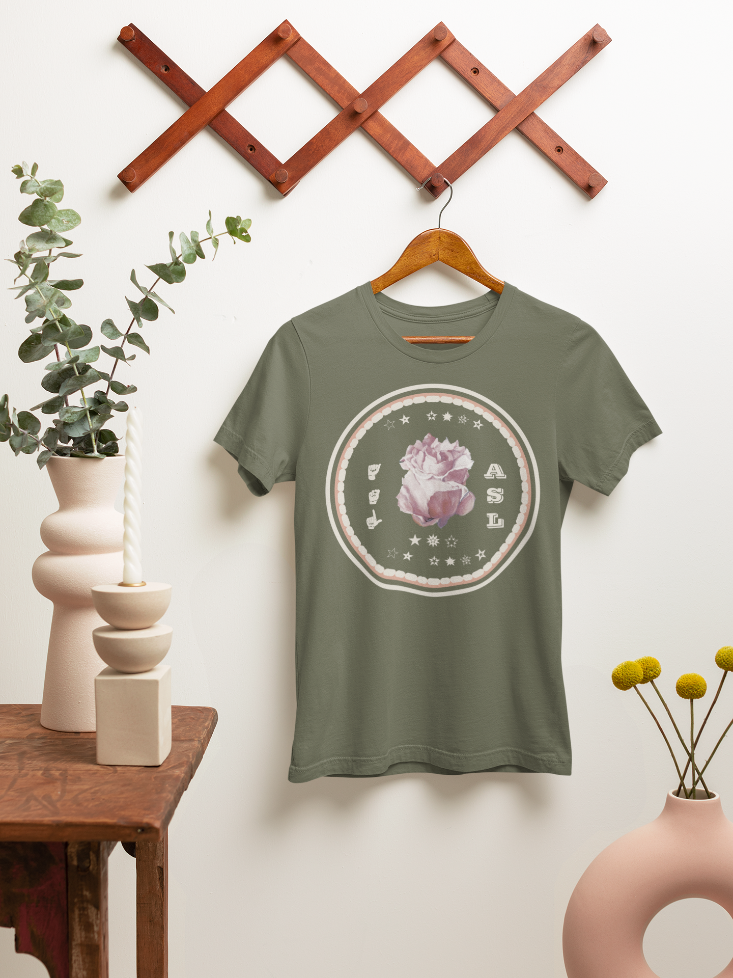 ASL T-Shirt –Tender Rose Design from Original Art