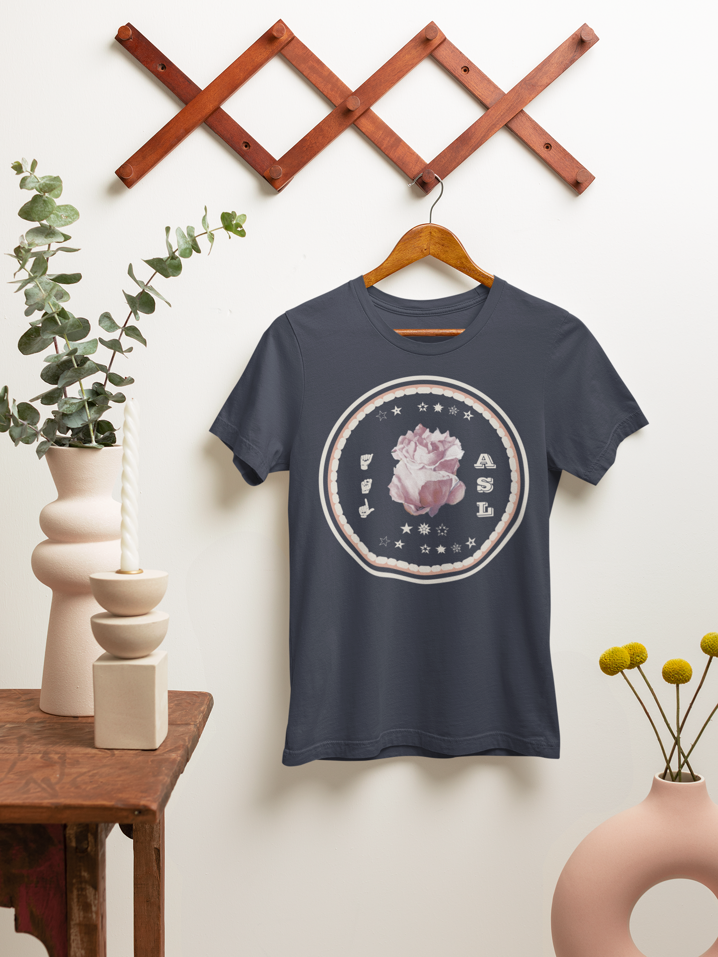 ASL T-Shirt –Tender Rose Design from Original Art