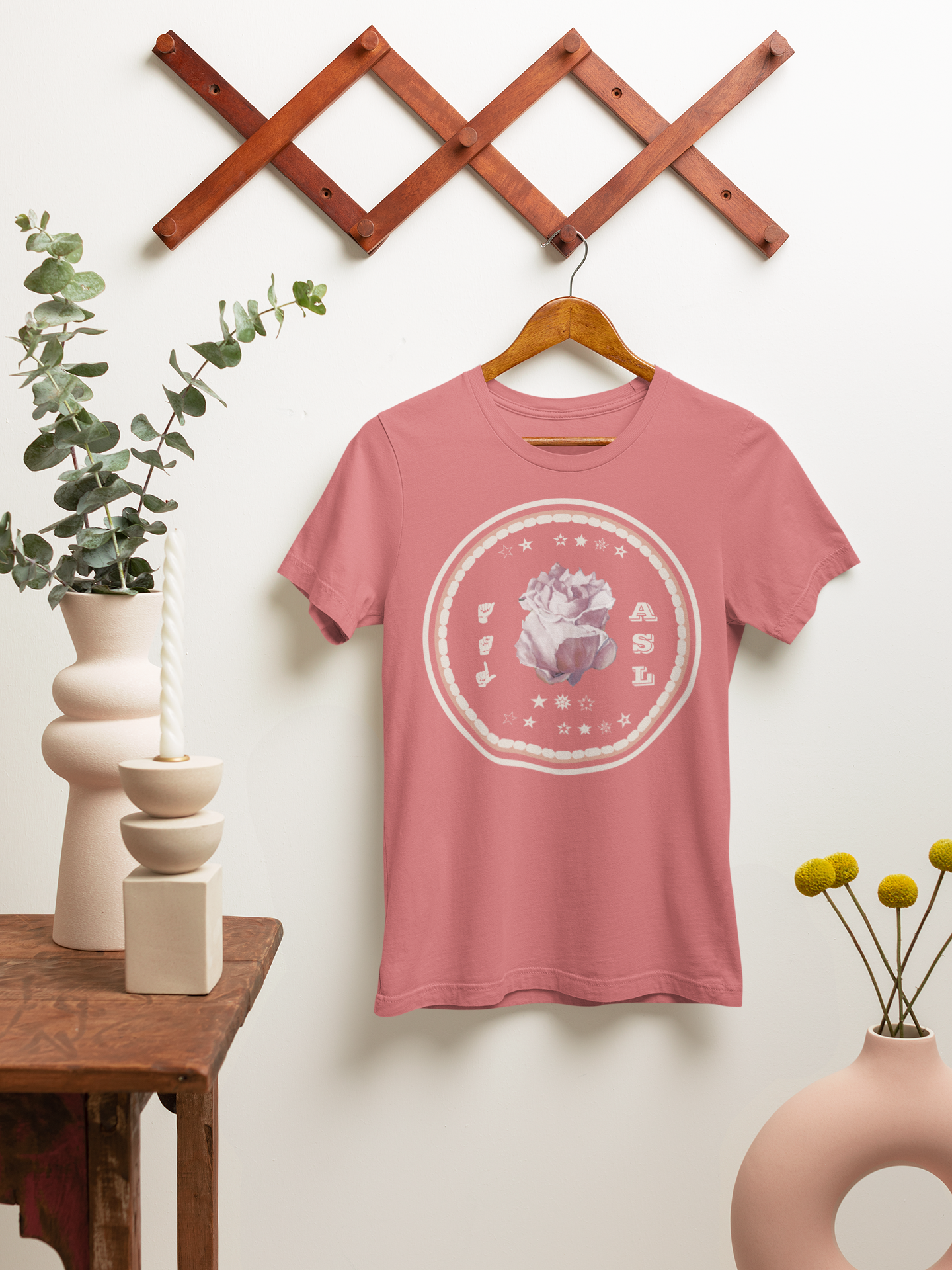 ASL T-Shirt –Tender Rose Design from Original Art