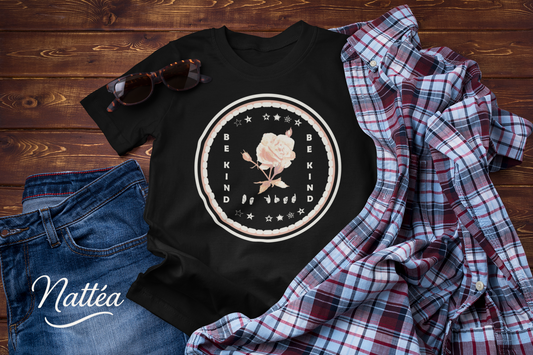 Be Kind ASL T-Shirt – White Rose Design from Original Art