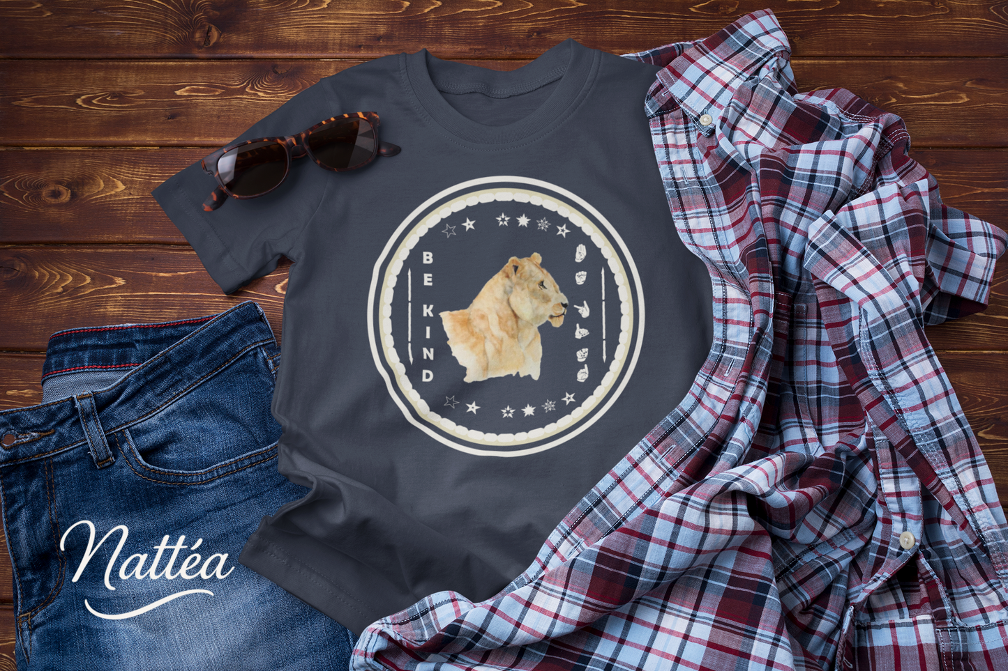Be Kind ASL T-Shirt – Lioness  Design from Original Art