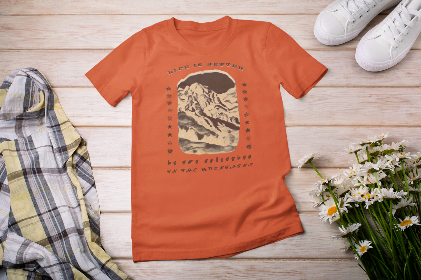 Life is better in the  Mountains ASL T-Shirt for Adventure Lovers, Trip Shirt, Travel Gifts, Vacation Tee, Wanderlust Apparel Dark Style